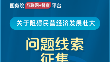 啊哈大鸡巴操死我视频国务院“互联网+督查”平台公开征集阻碍民营经济发展壮大问题线索